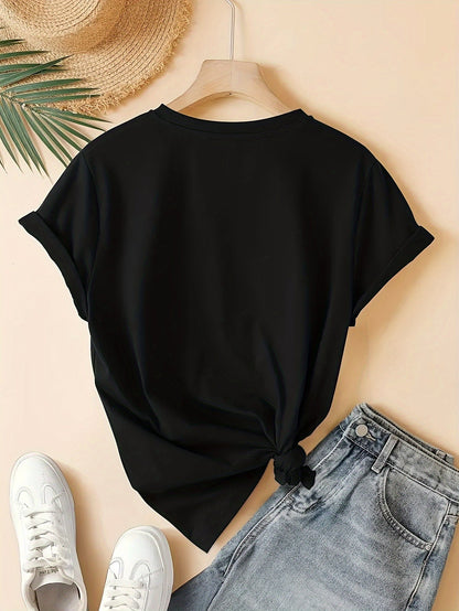 Damen T-Shirt mit lustigem Katzen-Print – Retro-Stil, Kurzarm, Sommer, Freizeit