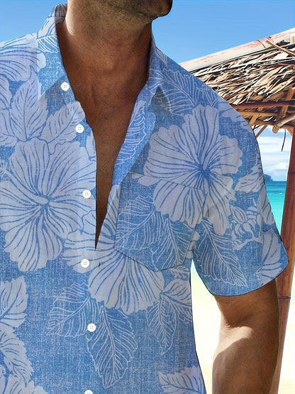 Herren Hawaii Hemd Kurzarm – Florales Urlaubshemd für Sommer & Freizeit