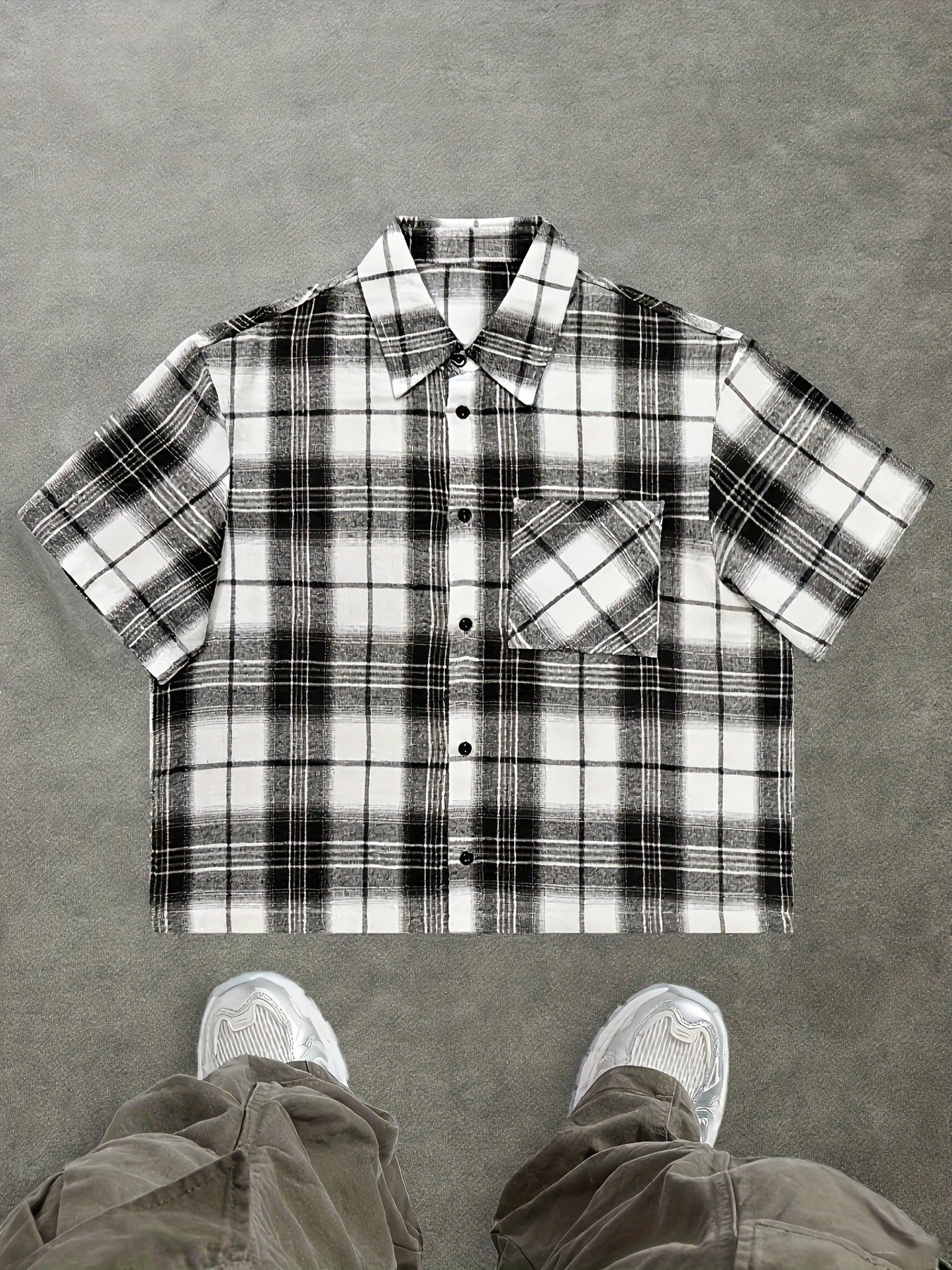 Herren Kurzarm Hemd im modernen Karo-Design – Lässiger Streetstyle für Alltag und Freizeit