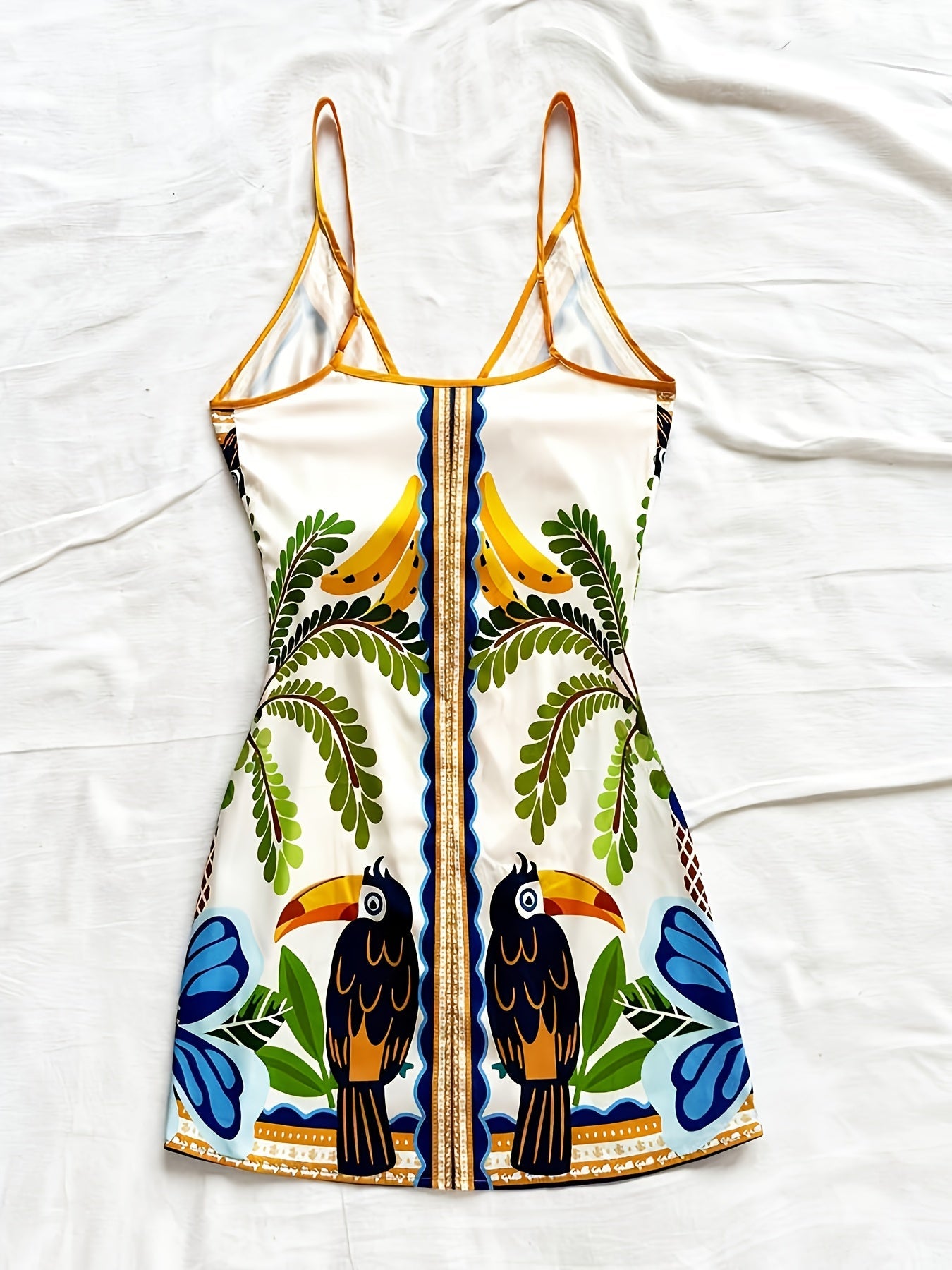 Women's summer wrap dress with tropical print and floral pattern – Perfect for vacation and leisure