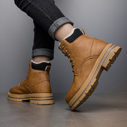 Herren Winterstiefel gefüttert Boots Schnürsenkel warme Stiefel