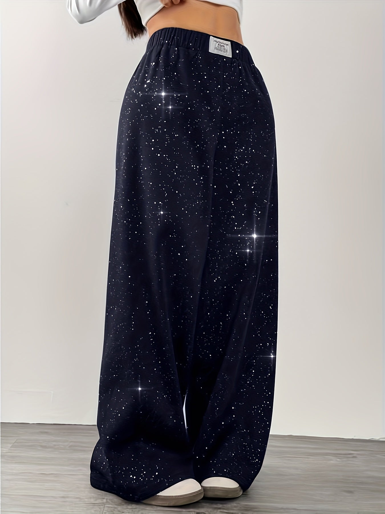 Damen Weite Sternenhimmel Freizeithose für Frühling und Sommer – Lässiger Streetstyle