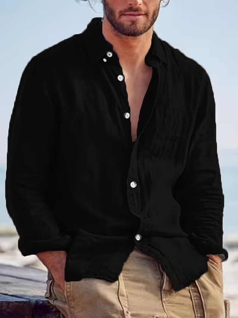 Men's casual shirt with button placket and modern cut for everyday wear and going out