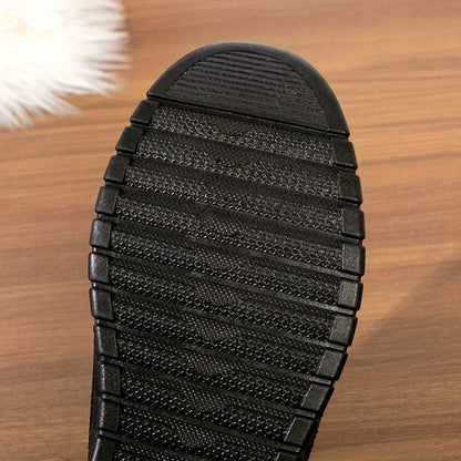 Men's lined black quilted winter slip-on shoes
