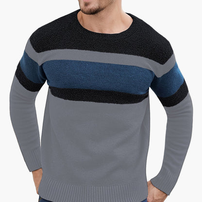 Herren Pullover mit Streifenmuster – Moderner Freizeit-Look für Herbst und Winter