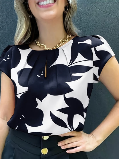 Women's Blouse Elegant Short Sleeve Modern Business Casual