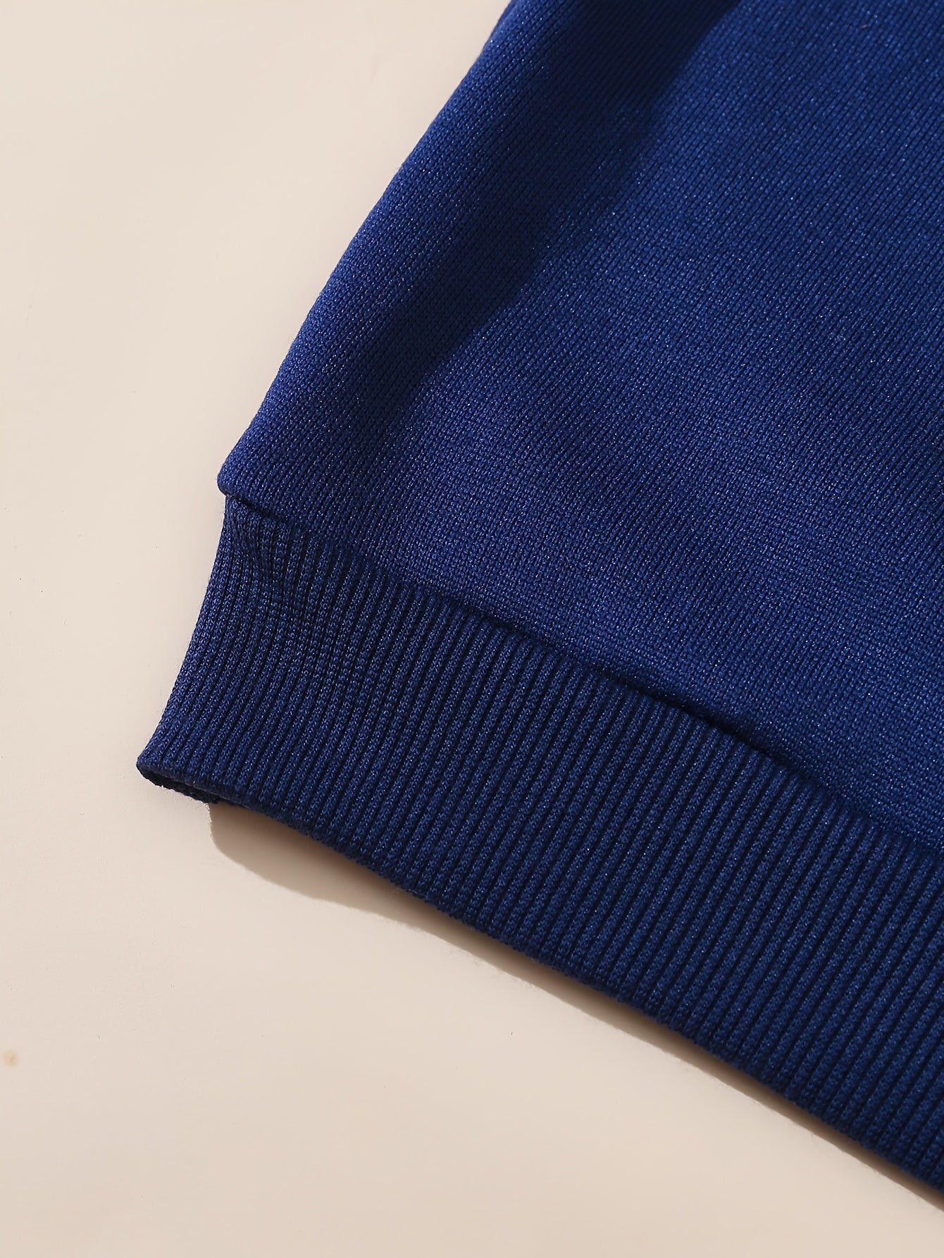 Unisex Langarm Sweatshirt Polo-Kragen "NEW YORK" Marineblau