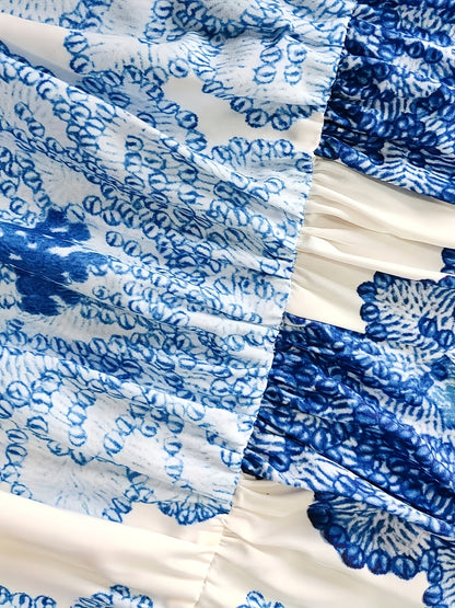 Women's Boho-Style Maxi Dress with Halterneck and Floral Pattern – Perfect for Vacation & Summer Parties