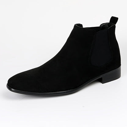 Chelsea boots for men, suede-look, elastic side panel, low heel