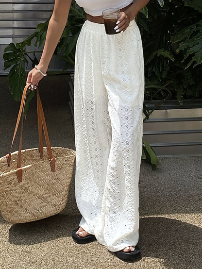 Damen Weite Spitzenhose im Boho-Stil für Sommer und Strand