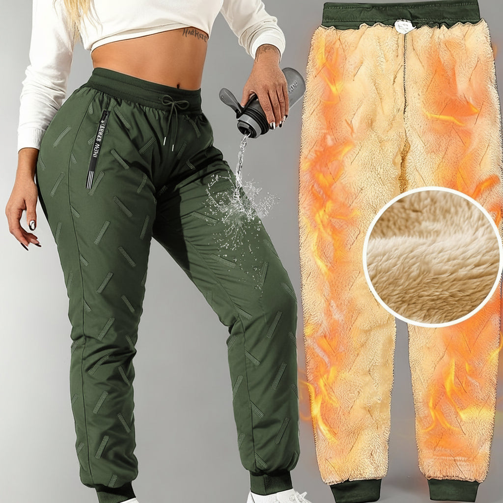 Damen Gefütterte Jogginghose Warm Winter Cargohose Sporthose