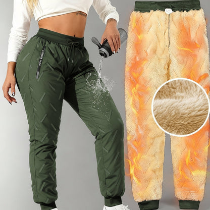 Damen Gefütterte Jogginghose Warm Winter Cargohose Sporthose