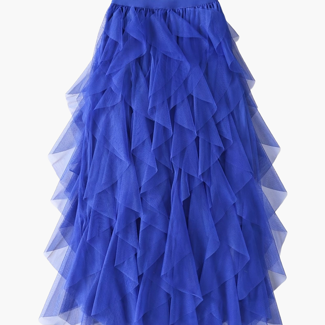 Women's Maxi Skirt with Ruffle Layers – Elegant Tulle Skirt for Formal Occasions