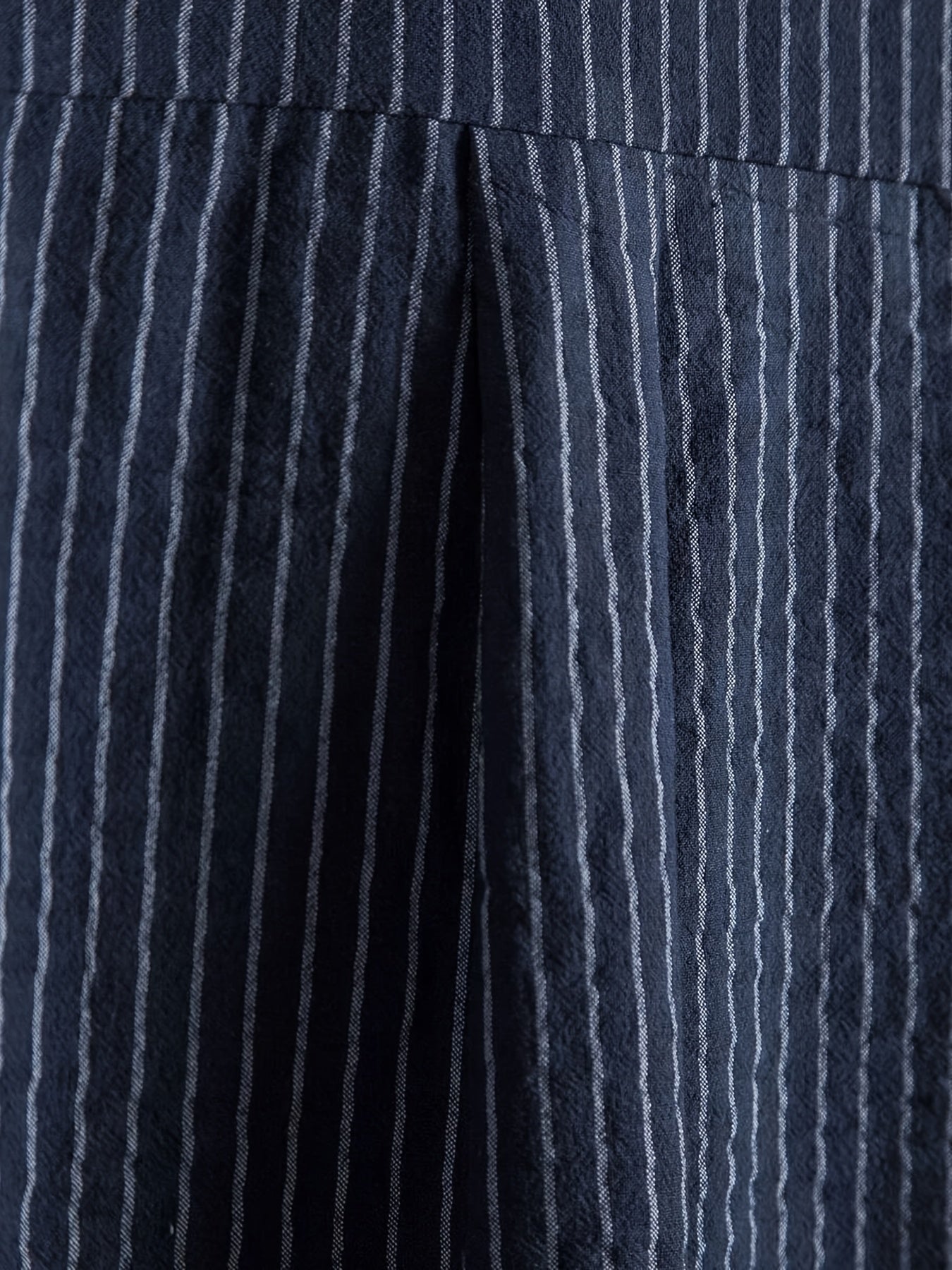 Men's Casual Short-Sleeve Shirt with Stand-Up Collar and Button Placket – Striped Regular Fit Summer Shirt