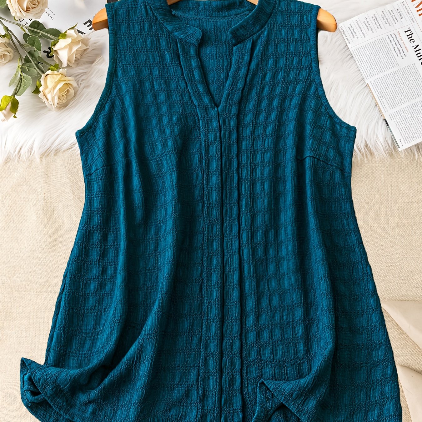 Damen Ärmellose Tunika mit V-Ausschnitt – Eleganter Freizeit-Look für jeden Tag