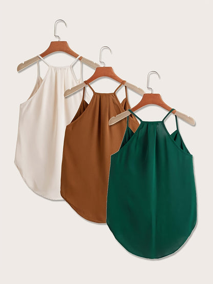 Women's Sleeveless Draped Halter Blouse – Elegant Business and Casual Look