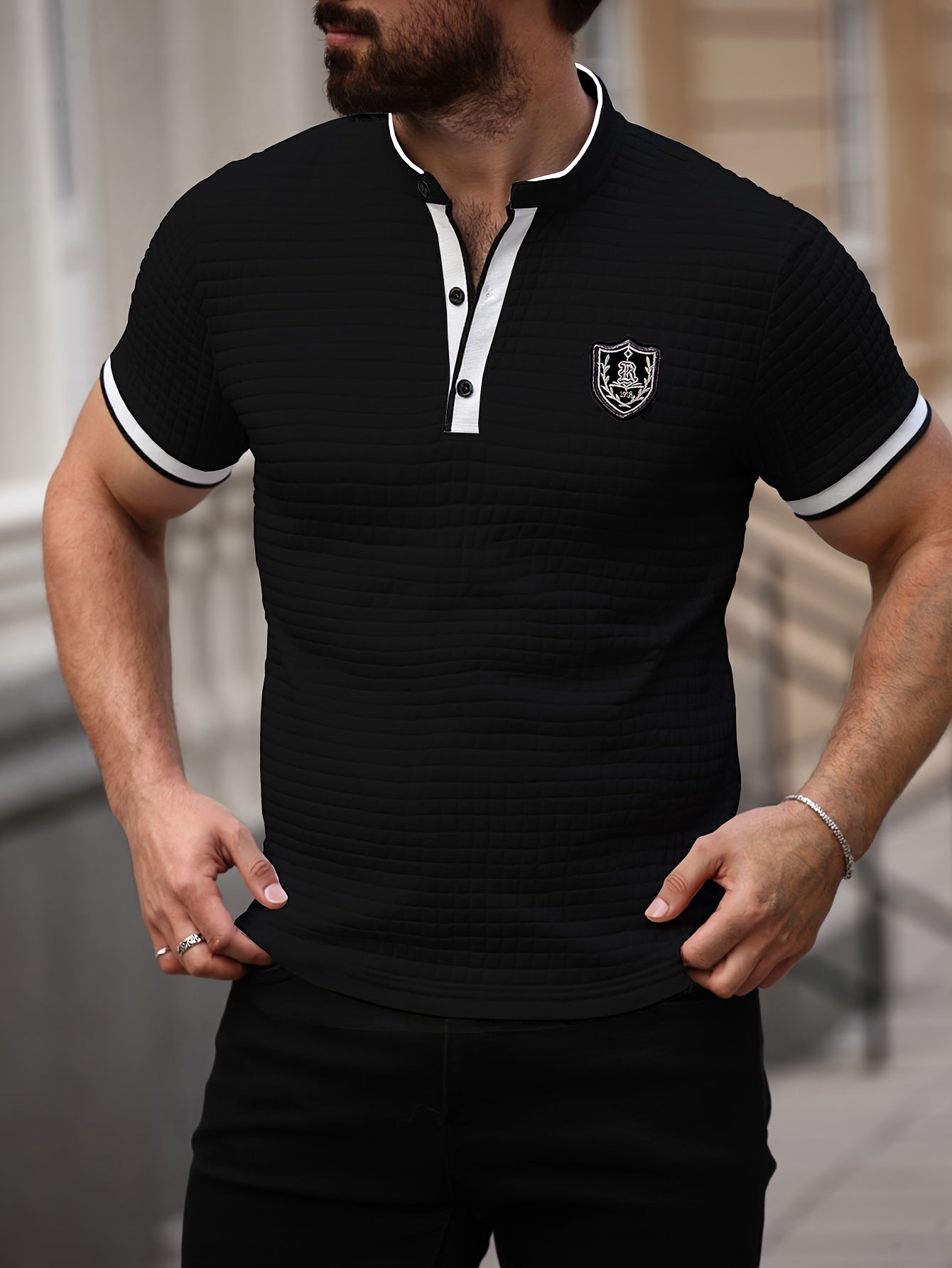 Men's Polo Shirt Modern Casual with Stand-up Collar and Button Placket – Stylish Casual Shirt