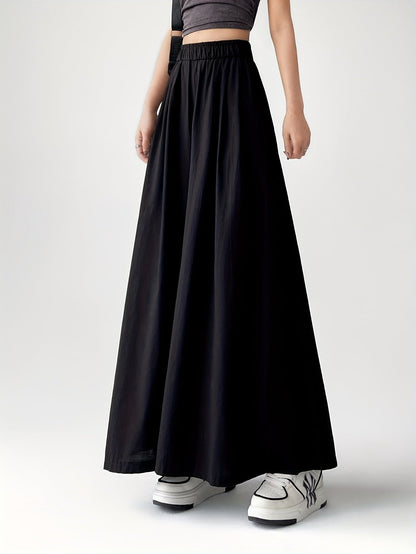 Women's Wide-Leg Culotte Pants for Leisure and Everyday Wear, Trendy Palazzo Pants, Loose Fit Design