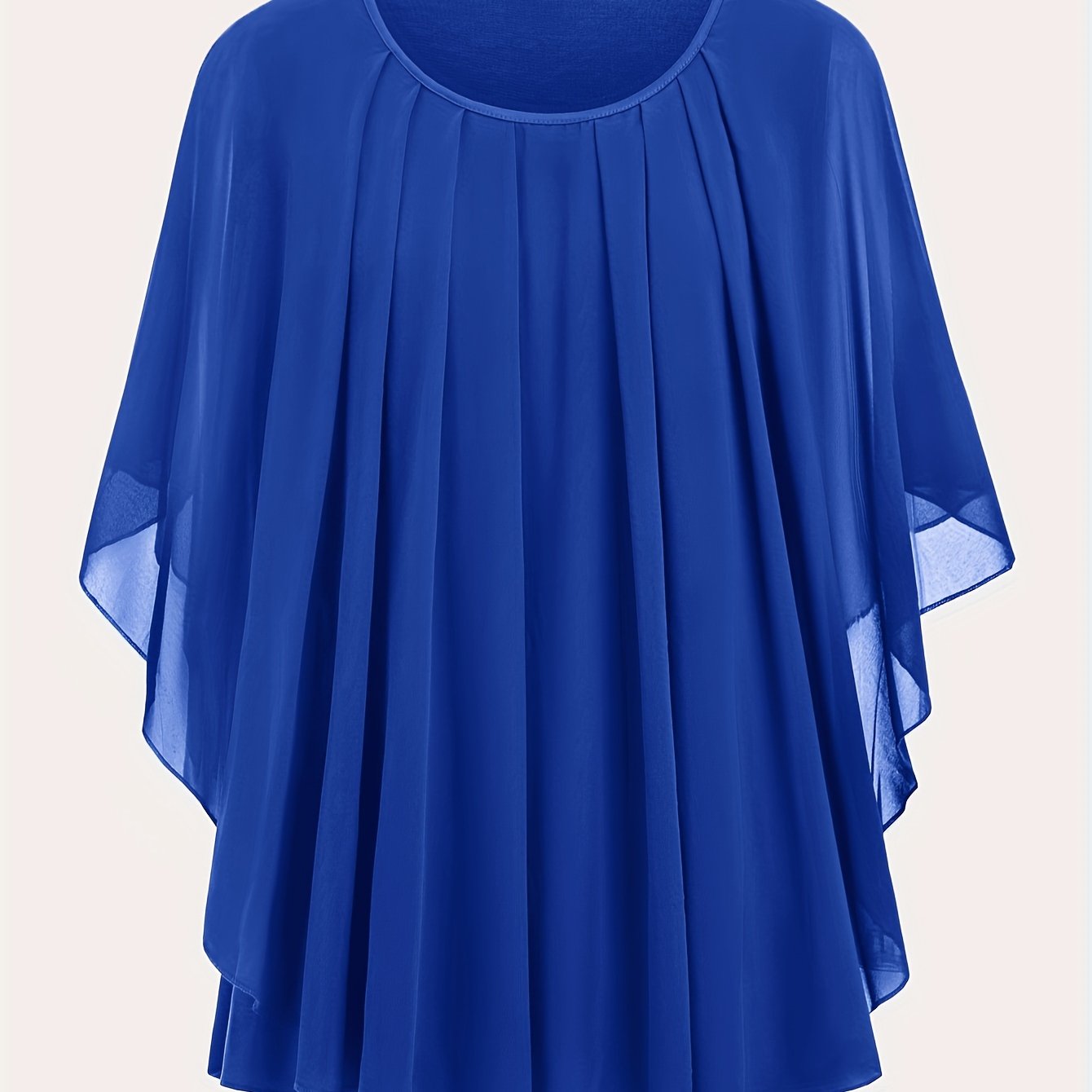 Women's Elegant Flowing Chiffon Cape Top for Going Out – Oversized Style