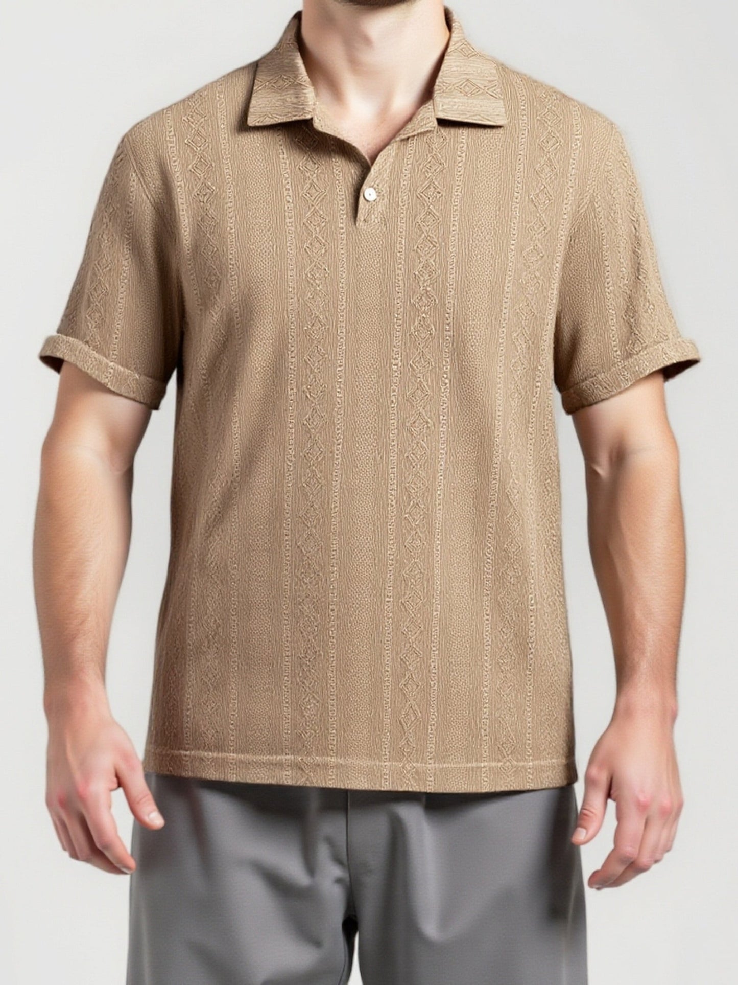 Men's Knit Polo Shirt Short Sleeve Summer Casual – Plus Sizes, Modern Design