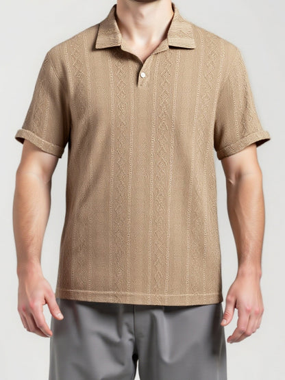 Men's Knit Polo Shirt Short Sleeve Summer Casual – Plus Sizes, Modern Design