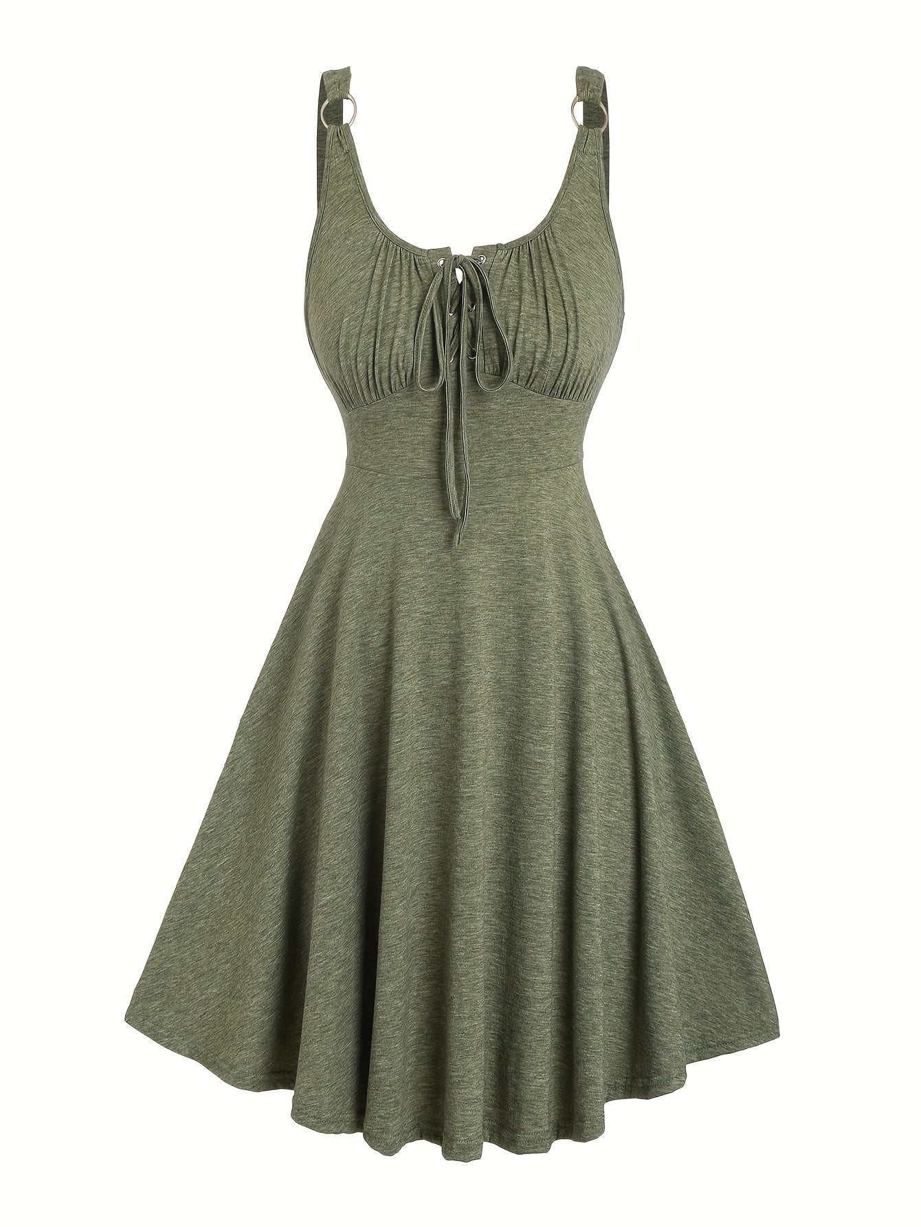 Damen Skaterkleid mit Schnürung – Freizeitkleid im Vintage-Stil für Alltag und Sommer