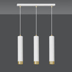 Hanglamp staal modern Kibo wit met goud, 3 lichts, verstelbare hoogte – 45 x 100 cm