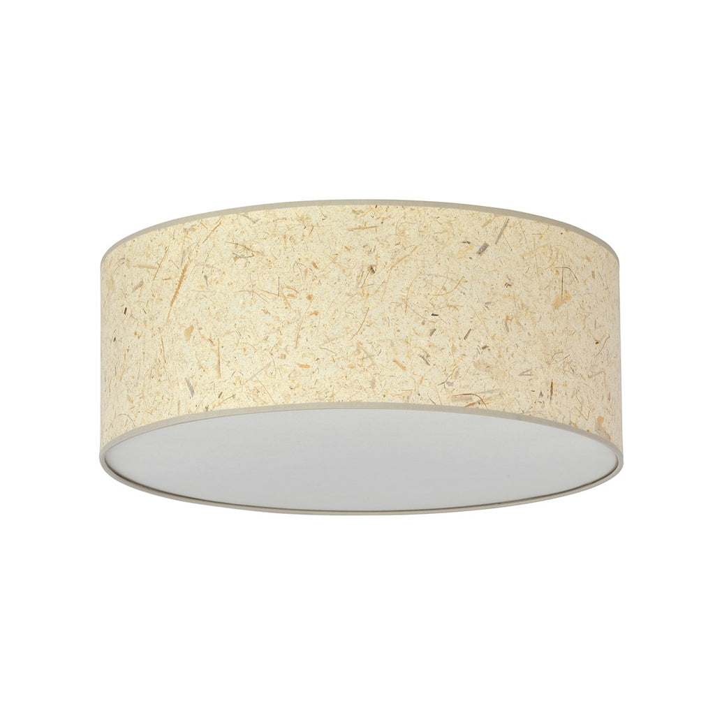 Plafondlamp gepoedercoat staal boho Aston, bruine kap, zwart armatuur, Ø 50 cm, 3 fittingen E27, woonkamer