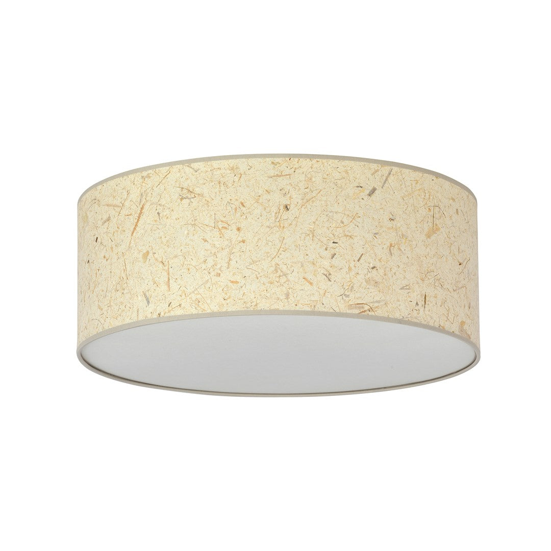 Plafondlamp gepoedercoat staal boho Aston, bruine kap, zwart armatuur, Ø 50 cm, 3 fittingen E27, woonkamer