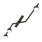Plafondlamp staal modern Skan zwart 100 x 32 x 20 cm, met 3 fittingen voor woonkamer, eetkamer en hal