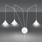 Hanglamp gepoedercoat staal Abramo 3 lichts, wit, Scandinavisch, met 3 fittingen E27 voor woonkamer en eettafel