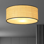 Plafondlamp Aston gepoedercoat staal boho zwart met bruine kap Ø 50 cm, 3 x E27-fitting, woonkamer en eettafel