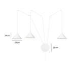 Hanglamp gepoedercoat staal Abramo 3 lichts, wit, Scandinavisch, met 3 fittingen E27 voor woonkamer en eettafel