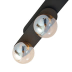 Plafondlamp gepoedercoat staal en glas Plaza, zwart met amberkleurige kappen, 3 lichtpunten, 70 x 18 cm