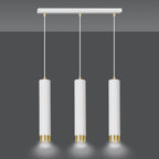 Hanglamp staal modern Kibo wit met goud, 3 lichts, verstelbare hoogte – 45 x 100 cm