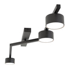 Plafondlamp staal modern Skan zwart 100 x 32 x 20 cm, met 3 fittingen voor woonkamer, eetkamer en hal