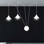 Hanglamp gepoedercoat staal Abramo 3 lichts, wit, Scandinavisch, met 3 fittingen E27 voor woonkamer en eettafel