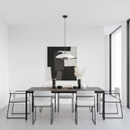 Hanglamp gepoedercoat staal Babel Scandinavisch wit met zwart, Ø 30 cm, voor eettafel en keukeneiland