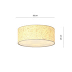 Plafondlamp gepoedercoat staal boho Aston, bruine kap, zwart armatuur, Ø 50 cm, 3 fittingen E27, woonkamer