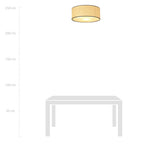 Plafondlamp Aston gepoedercoat staal boho zwart met bruine kap Ø 50 cm, 3 x E27-fitting, woonkamer en eettafel