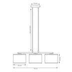 Hanglamp gepoedercoat staal en stof minimalistisch zwart met 3 kappen Ø 20 cm, voor keukeneiland en eettafel