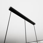 Hanglamp 3-lichts gepoedercoat staal en glas, Istar, zwart met amber, grafiet en transparant glas, 70 x 100 cm