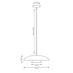 Hanglamp gepoedercoat staal Babel Scandinavisch wit met zwart, Ø 30 cm, voor eettafel en keukeneiland
