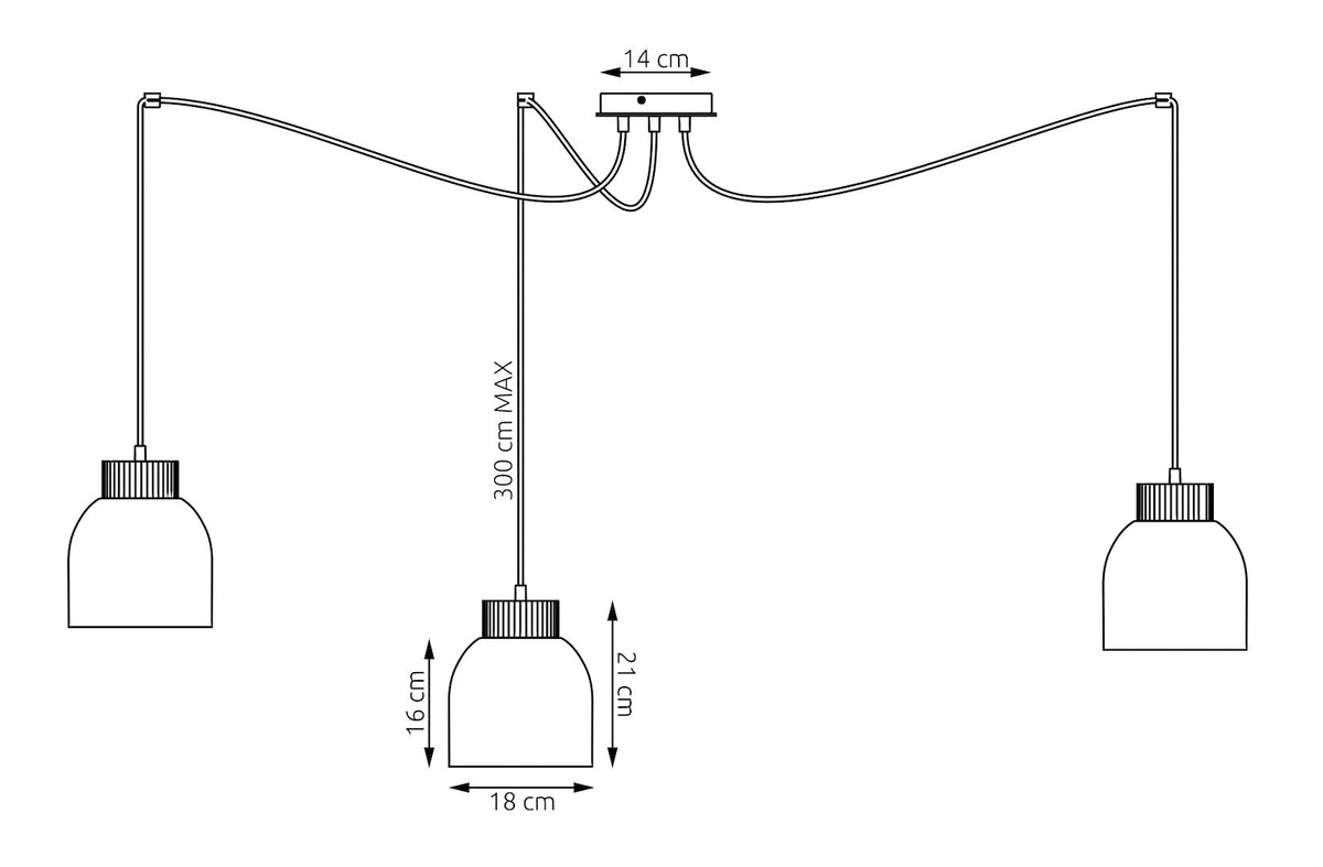 Hanglamp Kru gepoedercoat staal en hout, Scandinavisch, wit, 3 lichts met spider-ophanging, E27