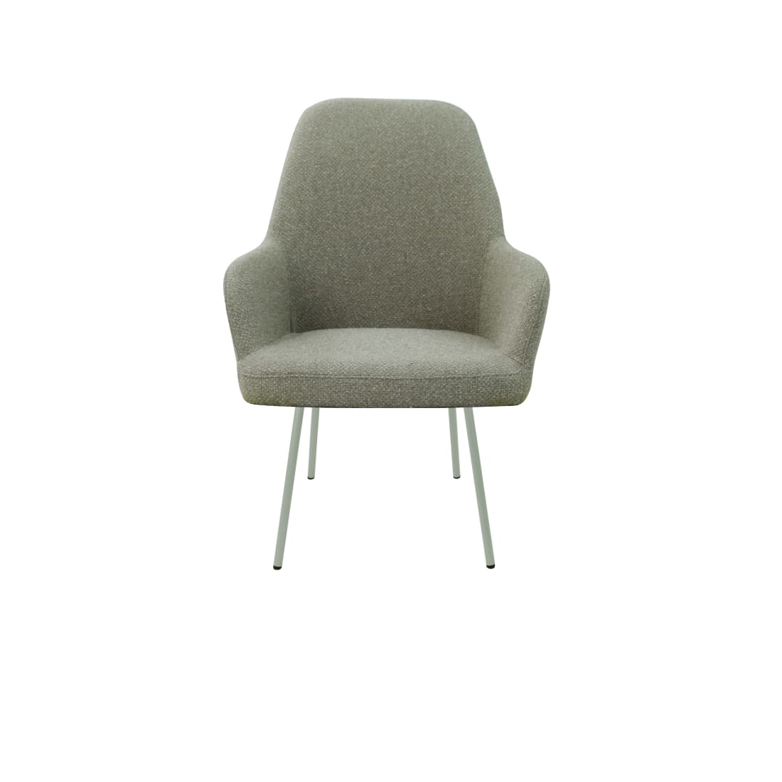 Eetkamerstoel LoLa bouclé groen met vierpoot frame, lage zitting, voor eetkamer en vergaderruimte