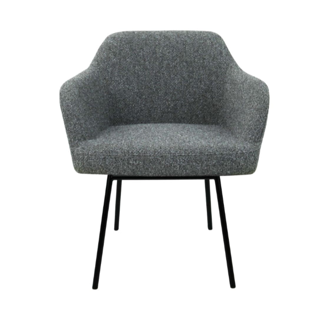 Eetkamerstoel LoLa bouclé groen met vierpoot frame, lage zitting, voor eetkamer en vergaderruimte