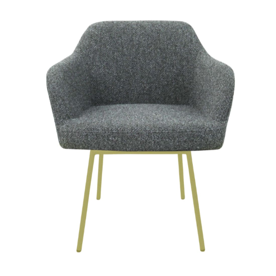 Eetkamerstoel LoLa bouclé groen met vierpoot frame, lage zitting, voor eetkamer en vergaderruimte