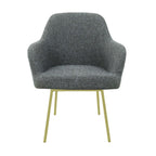 Eetkamerstoel LoLa bouclé groen met vierpoot frame, lage zitting, voor eetkamer en vergaderruimte