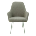 Eetkamerstoel LoLa bouclé groen met vierpoot frame, lage zitting, voor eetkamer en vergaderruimte