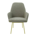 Eetkamerstoel LoLa bouclé groen met vierpoot frame, lage zitting, voor eetkamer en vergaderruimte